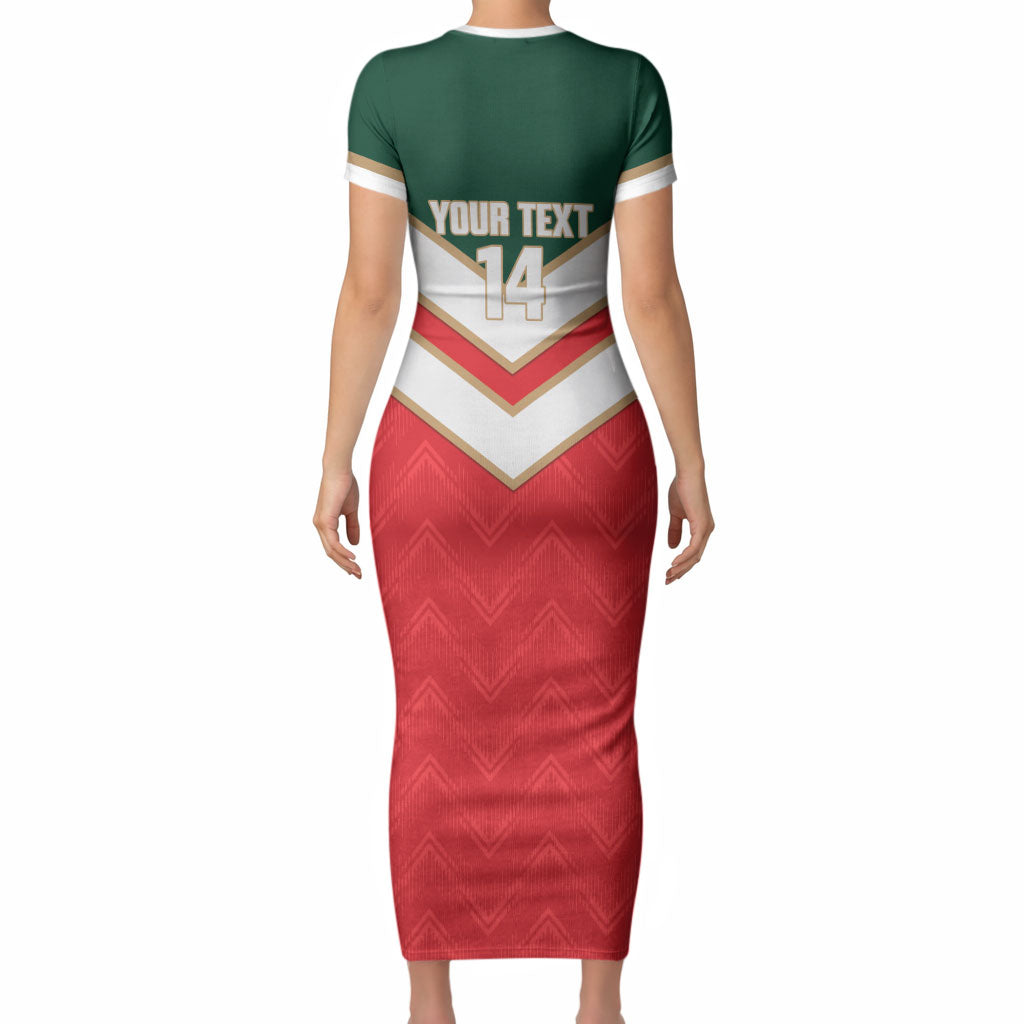 Custom Rugby Lebanon Short Sleeve Bodycon Dress 2026 Go Cedars