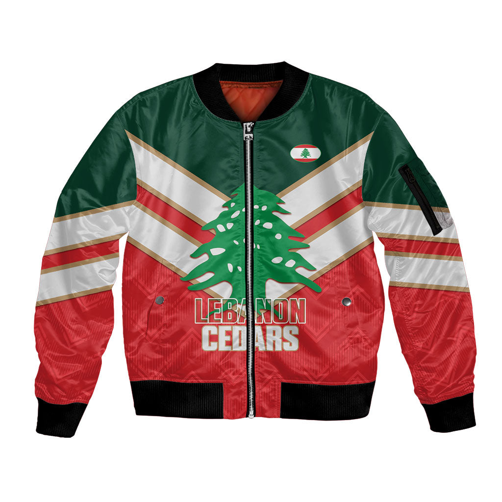 Custom Rugby Lebanon Sleeve Zip Bomber Jacket 2026 Go Cedars