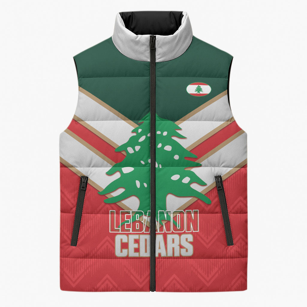 Custom Rugby Lebanon Sleeveless Puffer Jacket 2026 Go Cedars