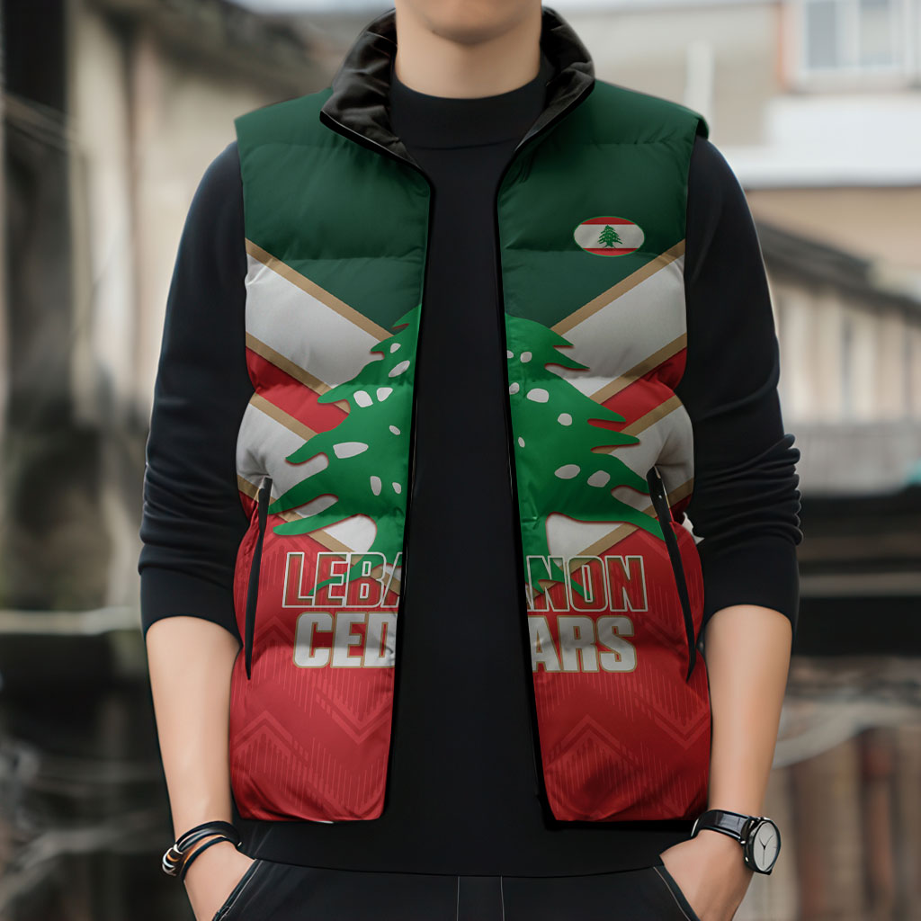 Custom Rugby Lebanon Sleeveless Puffer Jacket 2026 Go Cedars