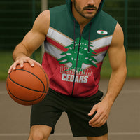 Custom Rugby Lebanon Sleeveless Zip Hoodie 2026 Go Cedars