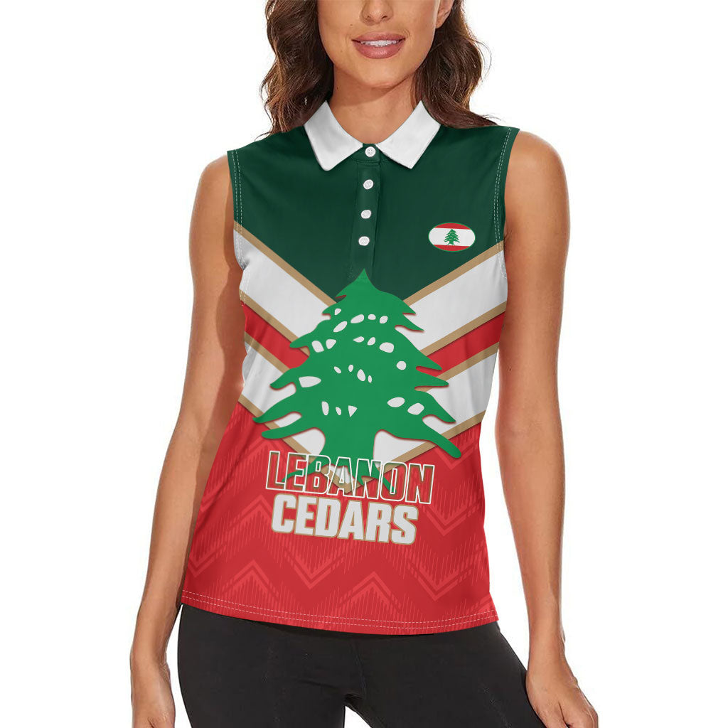 Custom Rugby Lebanon Women Sleeveless Polo Shirt 2026 Go Cedars