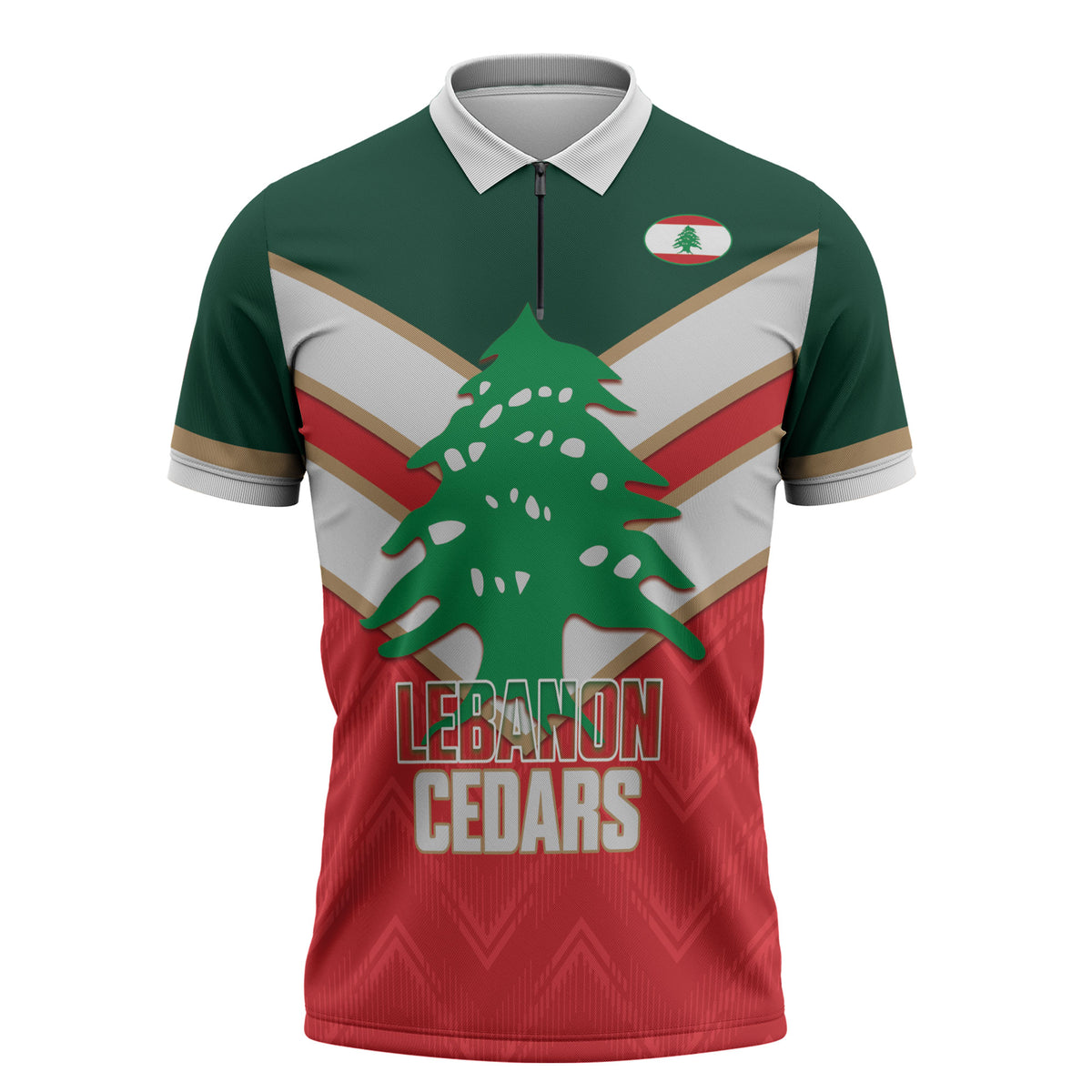 Custom Rugby Lebanon Zipper Polo Shirt 2026 Go Cedars