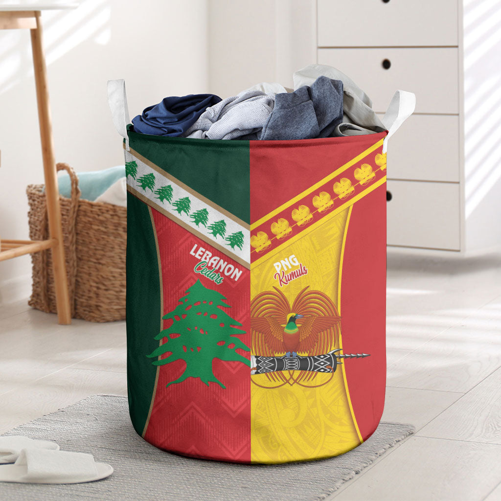 Rugby Papua New Guinea and Lebanon Laundry Basket PNG Kumuls Cedars Together