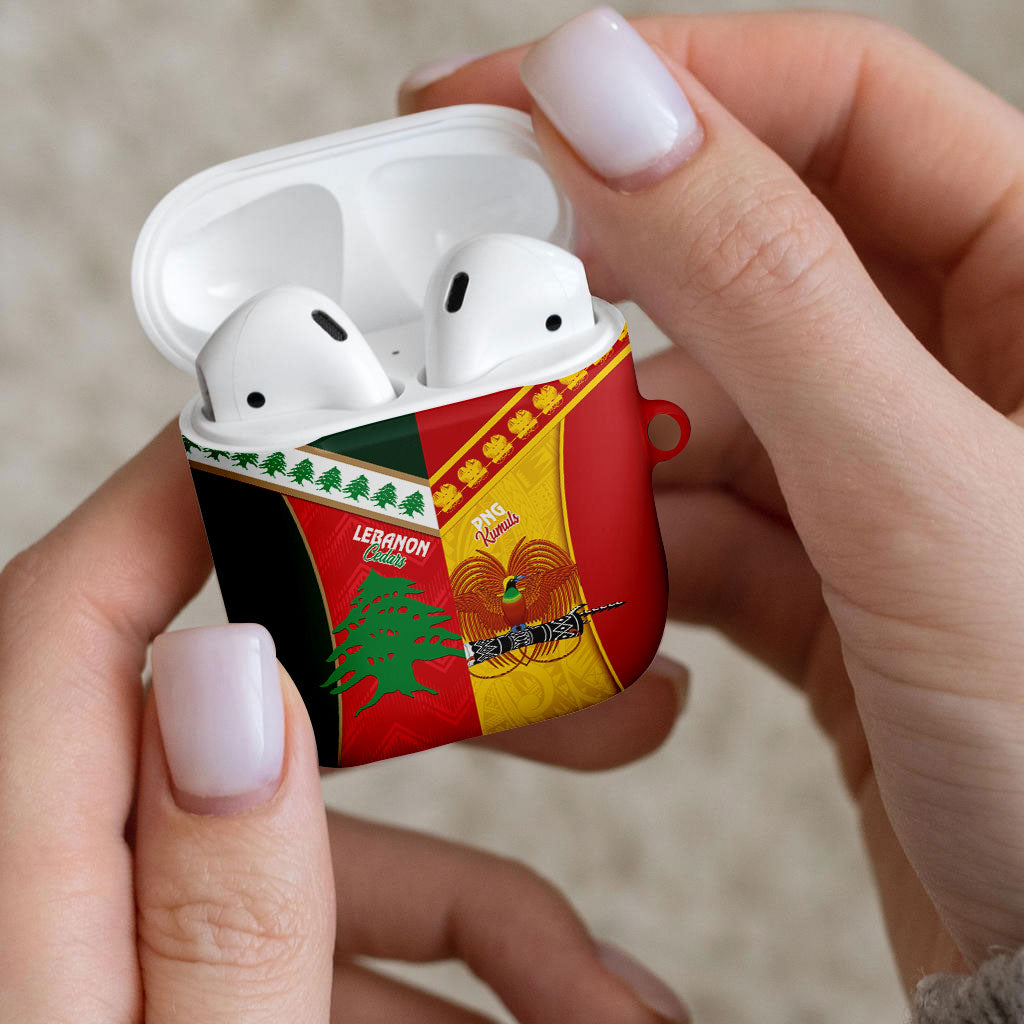 Rugby Papua New Guinea and Lebanon AirPods Case PNG Kumuls Cedars Together