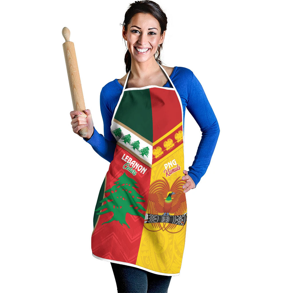 Rugby Papua New Guinea and Lebanon Apron PNG Kumuls Cedars Together