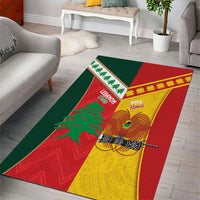 Rugby Papua New Guinea and Lebanon Area Rug PNG Kumuls Cedars Together