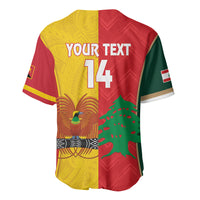 Custom Rugby Papua New Guinea and Lebanon Baseball Jersey PNG Kumuls Cedars Together