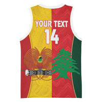 Custom Rugby Papua New Guinea and Lebanon Basketball Jersey PNG Kumuls Cedars Together