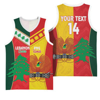 Custom Rugby Papua New Guinea and Lebanon Basketball Jersey PNG Kumuls Cedars Together