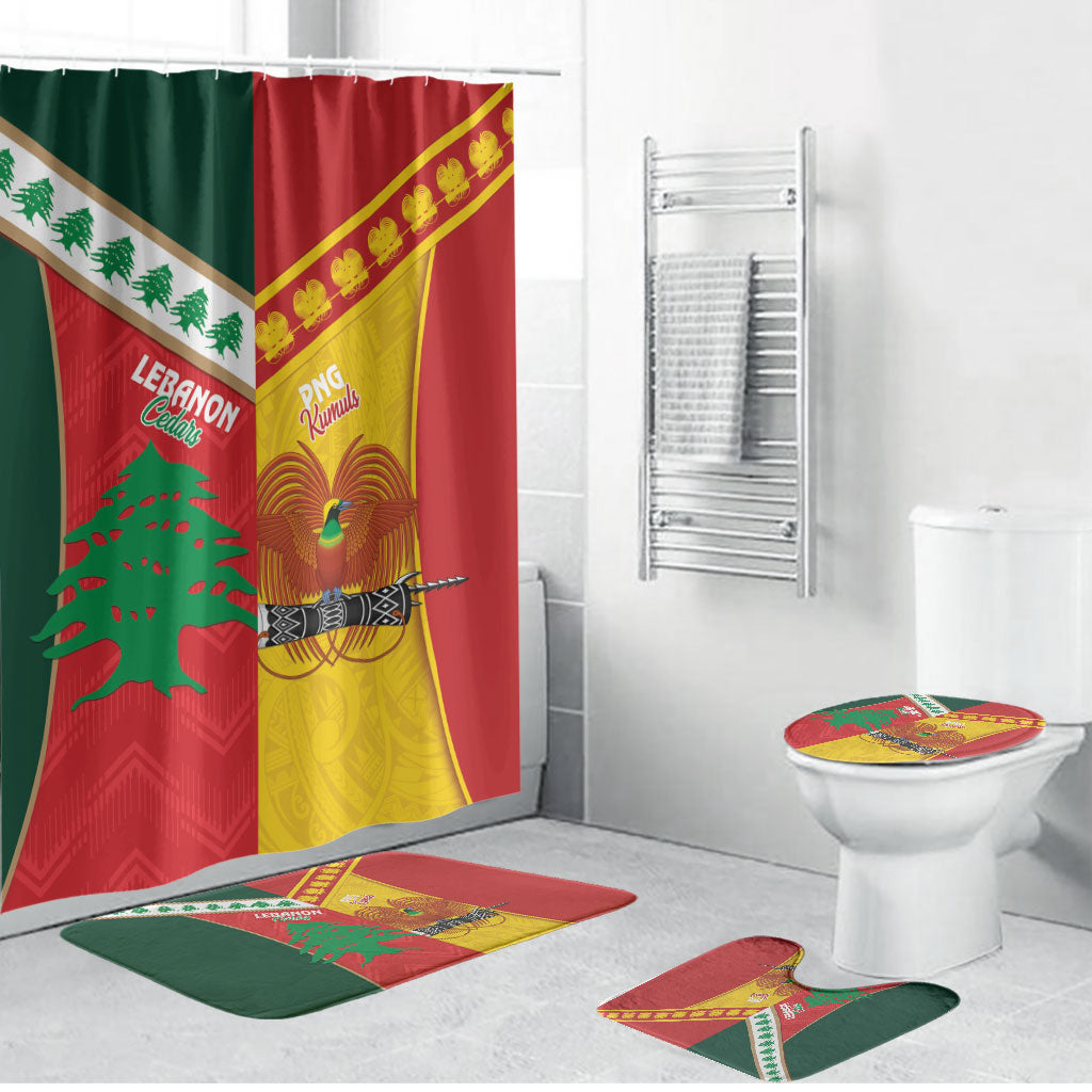 Rugby Papua New Guinea and Lebanon Bathroom Set PNG Kumuls Cedars Together
