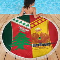 Rugby Papua New Guinea and Lebanon Beach Blanket PNG Kumuls Cedars Together