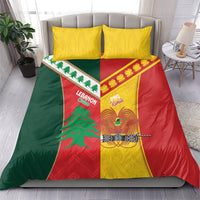 Rugby Papua New Guinea and Lebanon Bedding Set PNG Kumuls Cedars Together