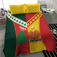 Rugby Papua New Guinea and Lebanon Bedding Set PNG Kumuls Cedars Together