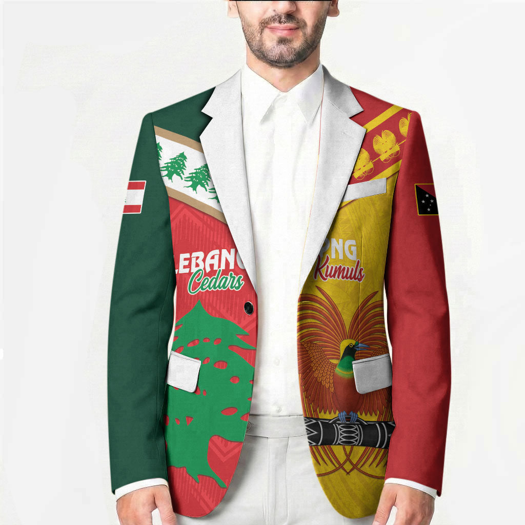 Custom Rugby Papua New Guinea and Lebanon Blazer PNG Kumuls Cedars Together