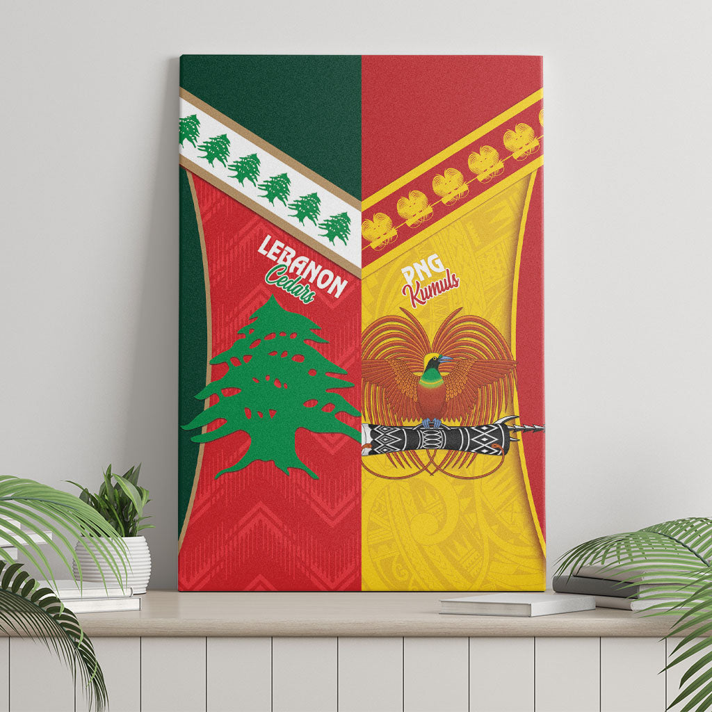 Rugby Papua New Guinea and Lebanon Canvas Wall Art PNG Kumuls Cedars Together