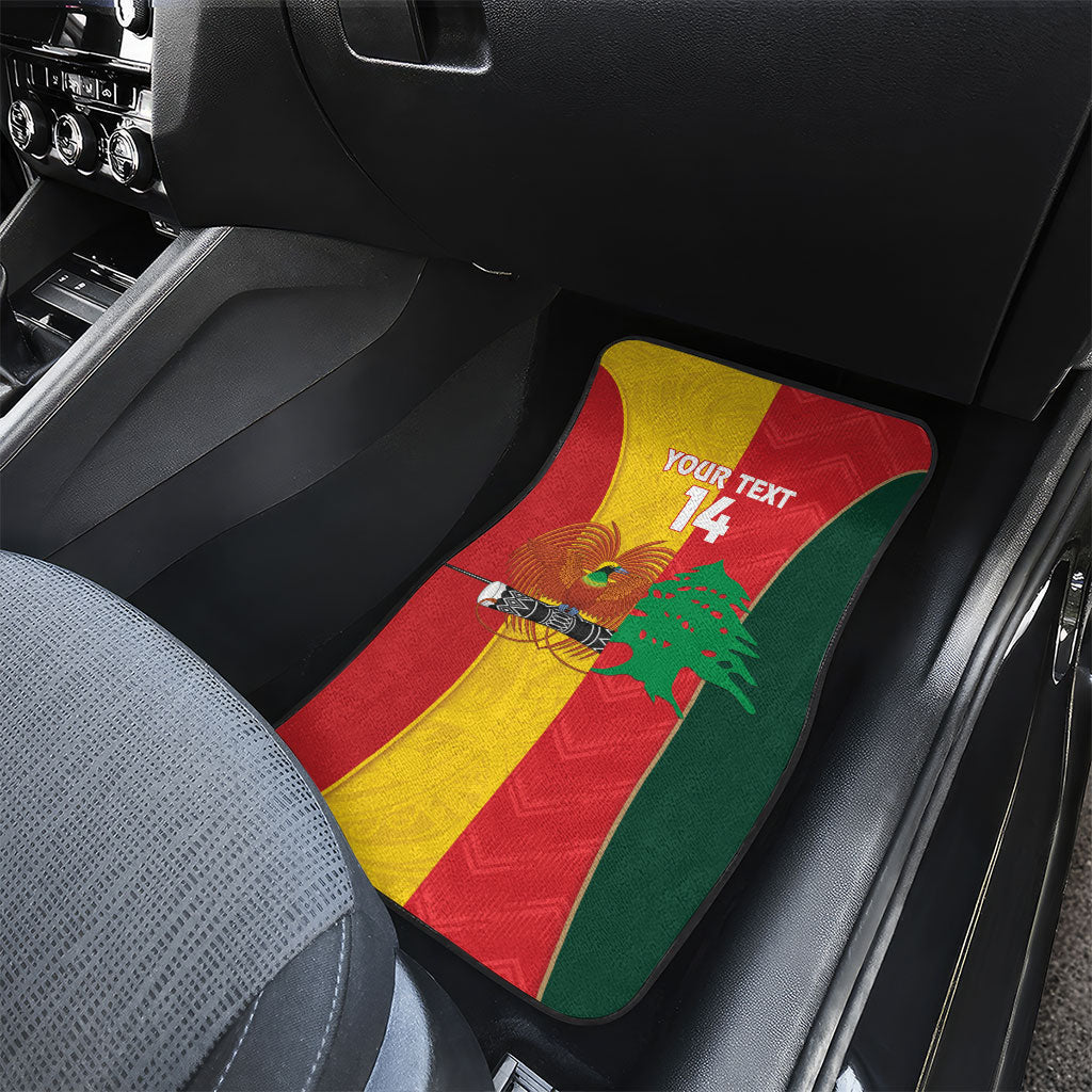 Custom Rugby Papua New Guinea and Lebanon Car Mats PNG Kumuls Cedars Together