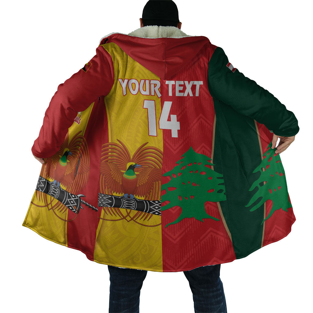 Custom Rugby Papua New Guinea and Lebanon Cloak PNG Kumuls Cedars Together