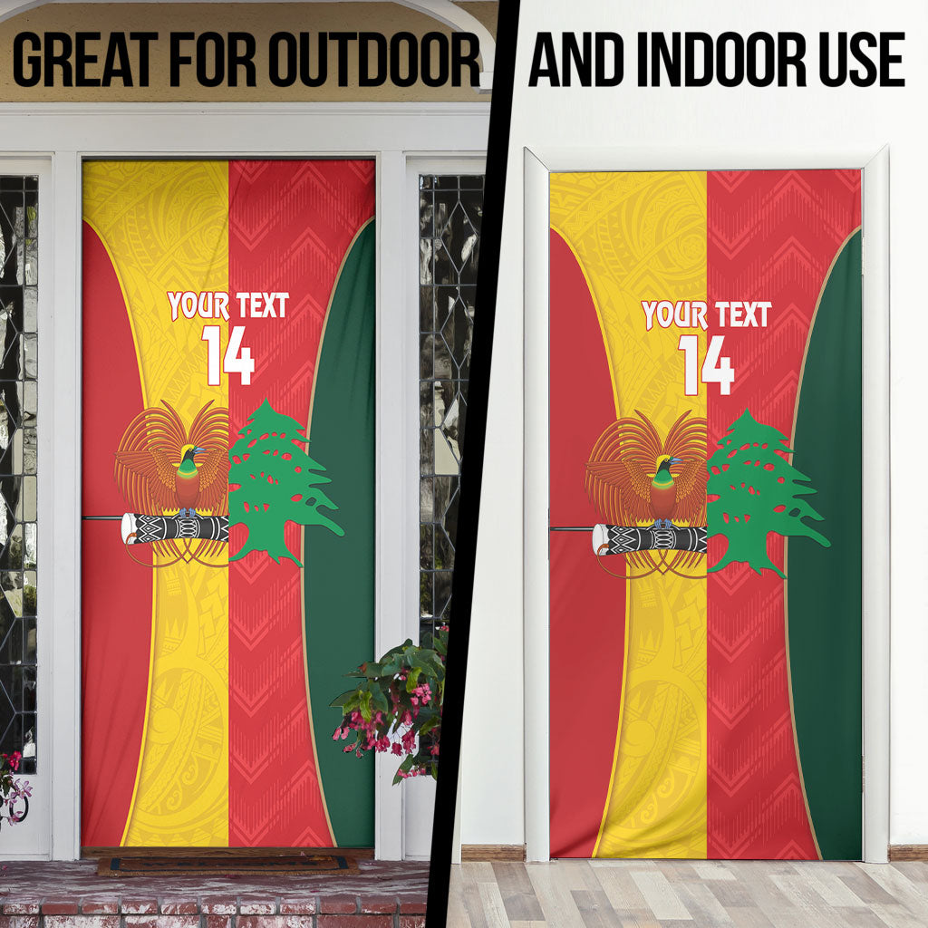 Custom Rugby Papua New Guinea and Lebanon Door Cover PNG Kumuls Cedars Together