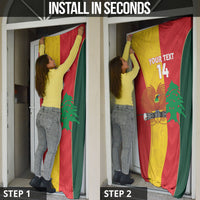 Custom Rugby Papua New Guinea and Lebanon Door Cover PNG Kumuls Cedars Together