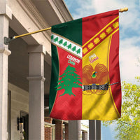 Rugby Papua New Guinea and Lebanon Garden Flag PNG Kumuls Cedars Together