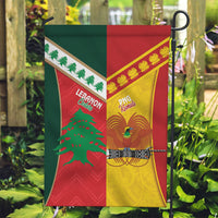 Rugby Papua New Guinea and Lebanon Garden Flag PNG Kumuls Cedars Together