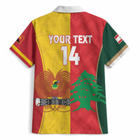 Custom Rugby Papua New Guinea and Lebanon Hawaiian Shirt PNG Kumuls Cedars Together