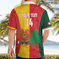 Custom Rugby Papua New Guinea and Lebanon Hawaiian Shirt PNG Kumuls Cedars Together
