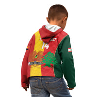 Custom Rugby Papua New Guinea and Lebanon Kid Hoodie PNG Kumuls Cedars Together