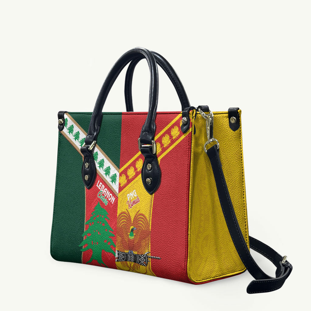 Rugby Papua New Guinea and Lebanon Leather Bag PNG Kumuls Cedars Together