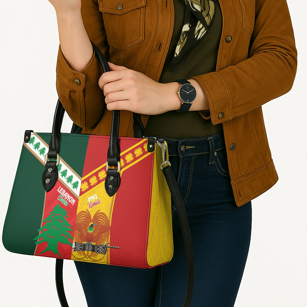 Rugby Papua New Guinea and Lebanon Leather Bag PNG Kumuls Cedars Together