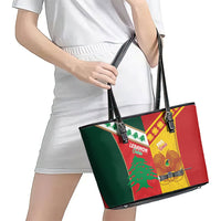 Rugby Papua New Guinea and Lebanon Leather Tote Bag PNG Kumuls Cedars Together