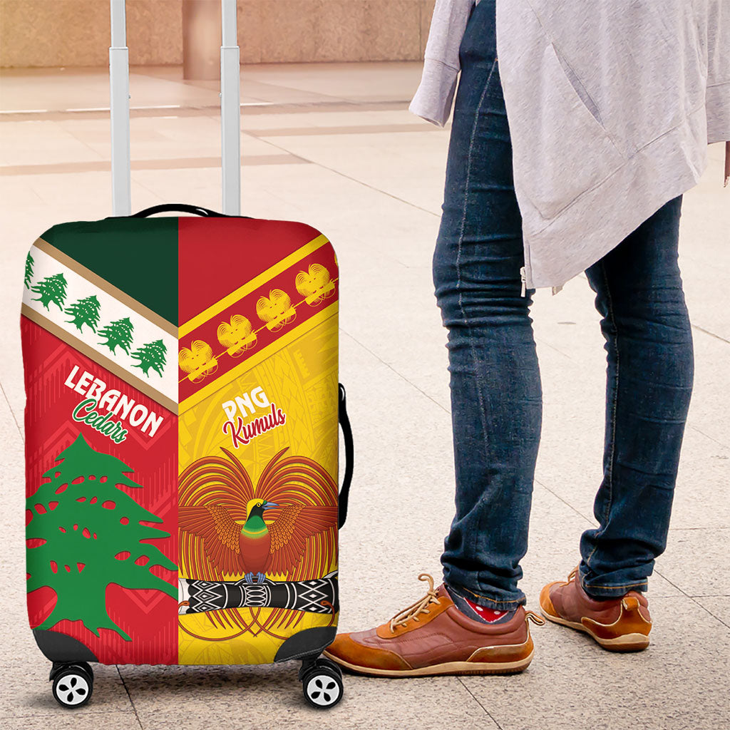 Rugby Papua New Guinea and Lebanon Luggage Cover PNG Kumuls Cedars Together