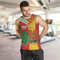 Custom Rugby Papua New Guinea and Lebanon Men Tank Top PNG Kumuls Cedars Together