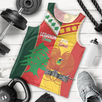 Custom Rugby Papua New Guinea and Lebanon Men Tank Top PNG Kumuls Cedars Together
