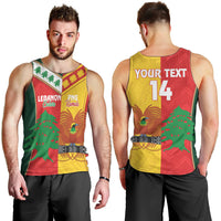 Custom Rugby Papua New Guinea and Lebanon Men Tank Top PNG Kumuls Cedars Together
