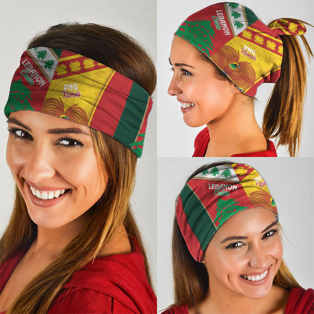 Rugby Papua New Guinea and Lebanon Neck Gaiter PNG Kumuls Cedars Together