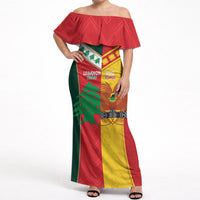 Custom Rugby Papua New Guinea and Lebanon Off Shoulder Maxi Dress PNG Kumuls Cedars Together