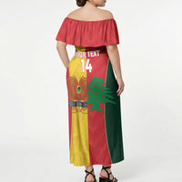 Custom Rugby Papua New Guinea and Lebanon Off Shoulder Maxi Dress PNG Kumuls Cedars Together