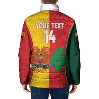 Custom Rugby Papua New Guinea and Lebanon Padded Jacket PNG Kumuls Cedars Together
