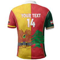 Custom Rugby Papua New Guinea and Lebanon Polo Shirt PNG Kumuls Cedars Together