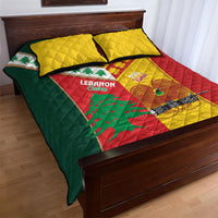 Rugby Papua New Guinea and Lebanon Quilt Bed Set PNG Kumuls Cedars Together