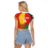 Custom Rugby Papua New Guinea and Lebanon Raglan Cropped T Shirt PNG Kumuls Cedars Together