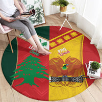 Rugby Papua New Guinea and Lebanon Round Carpet PNG Kumuls Cedars Together