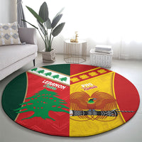 Rugby Papua New Guinea and Lebanon Round Carpet PNG Kumuls Cedars Together