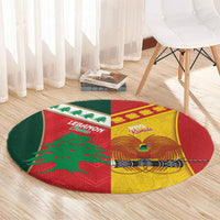 Rugby Papua New Guinea and Lebanon Round Carpet PNG Kumuls Cedars Together