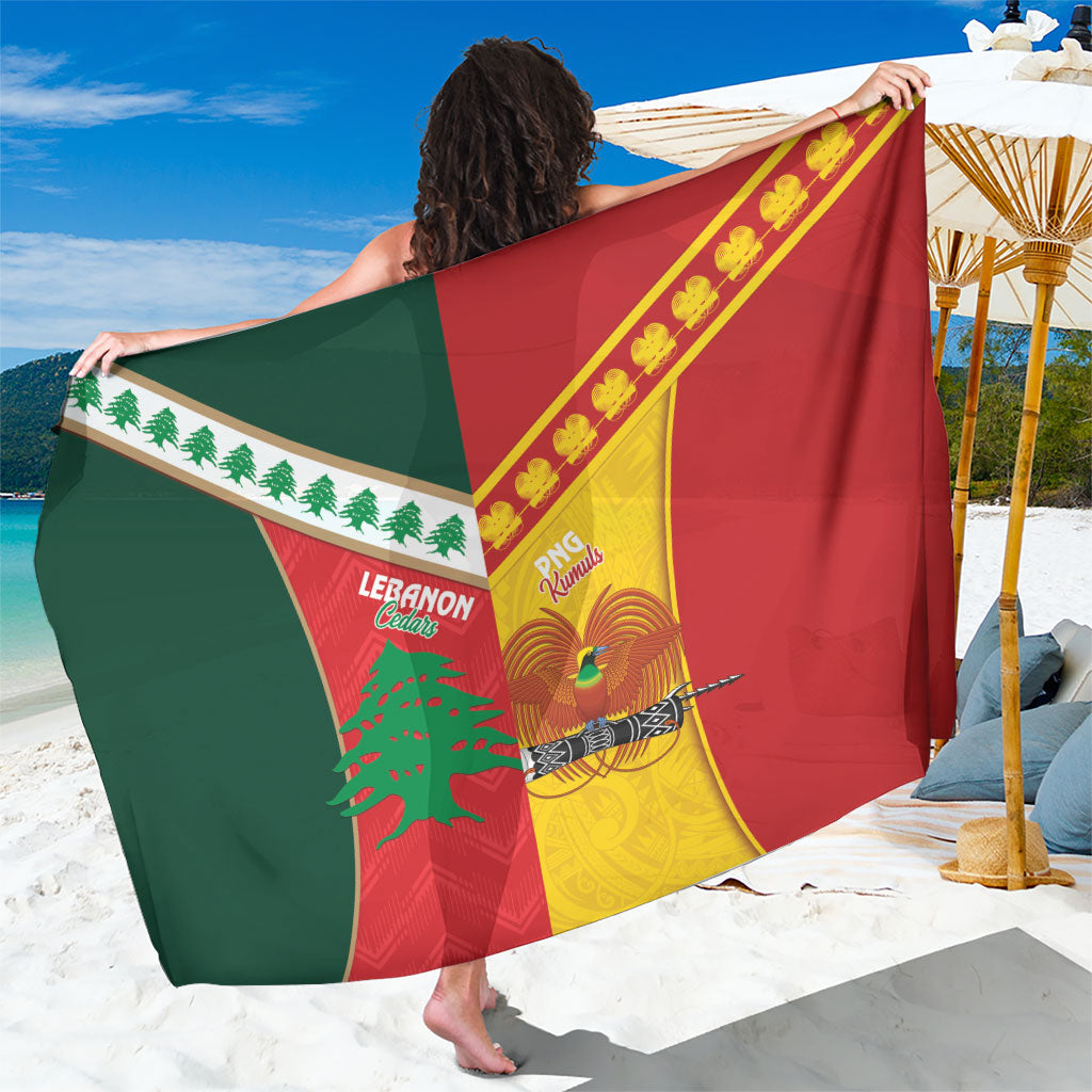 Rugby Papua New Guinea and Lebanon Sarong PNG Kumuls Cedars Together