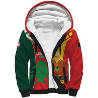 Custom Rugby Papua New Guinea and Lebanon Sherpa Hoodie PNG Kumuls Cedars Together