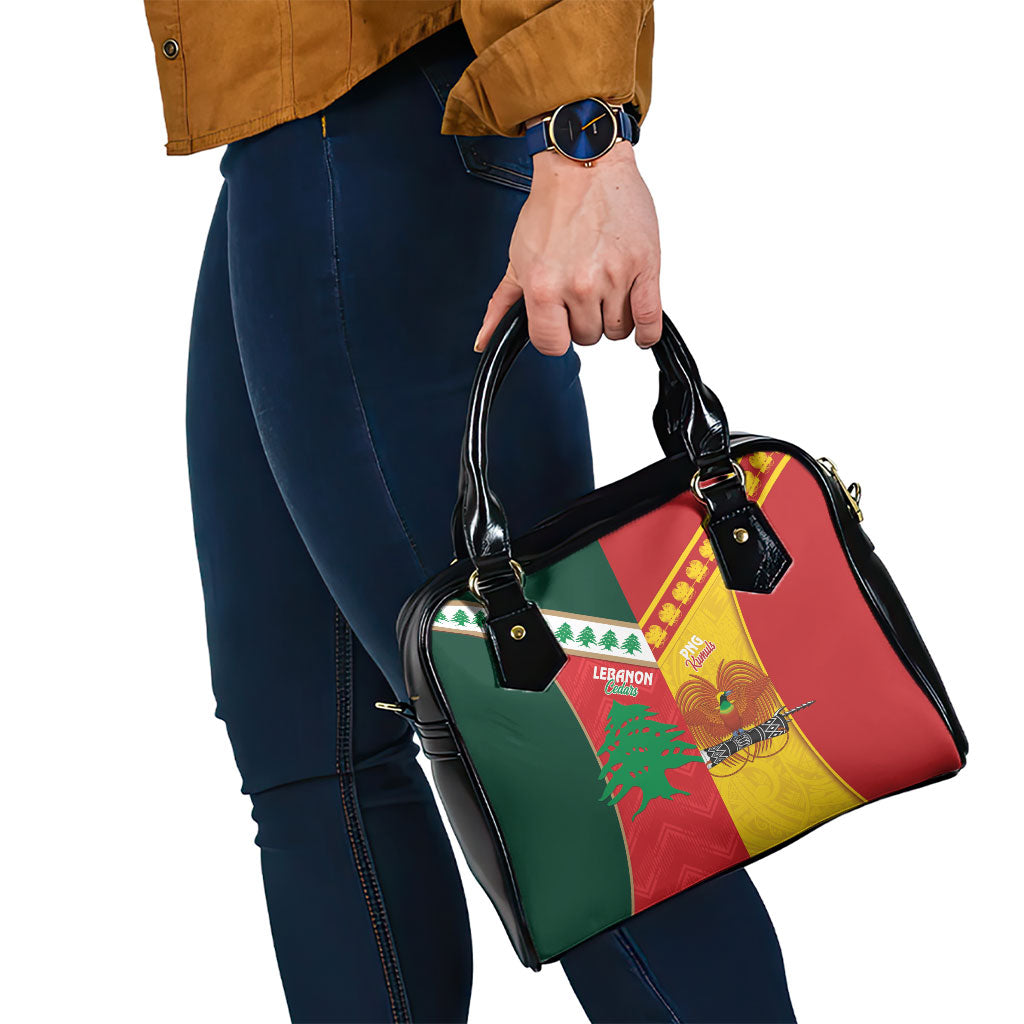 Rugby Papua New Guinea and Lebanon Shoulder Handbag PNG Kumuls Cedars Together