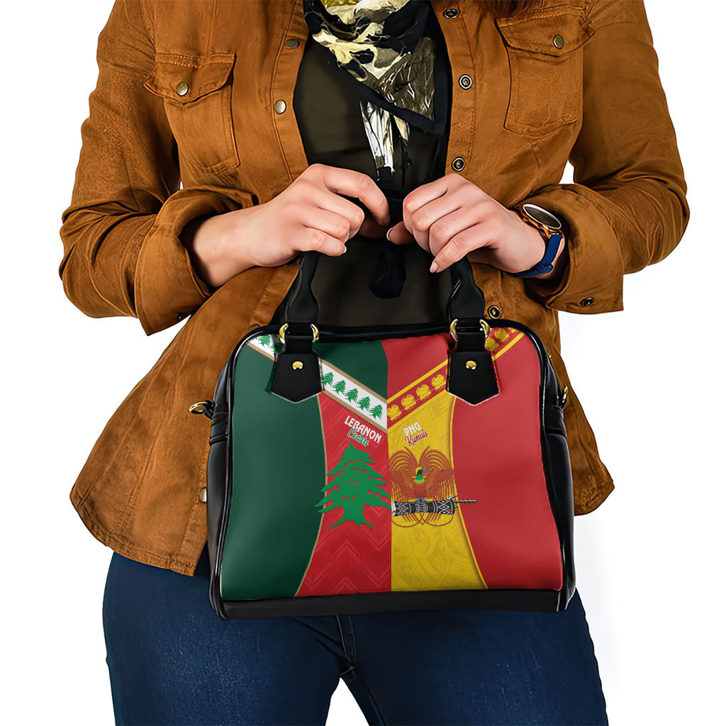 Rugby Papua New Guinea and Lebanon Shoulder Handbag PNG Kumuls Cedars Together